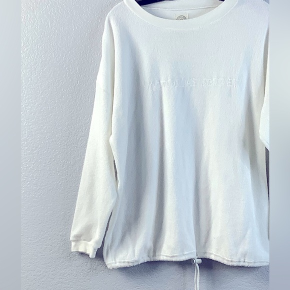 Victoria Secret Authentic Country Trademark Terry Cloth Drawstring Top Medium Sz - Picture 8 of 11